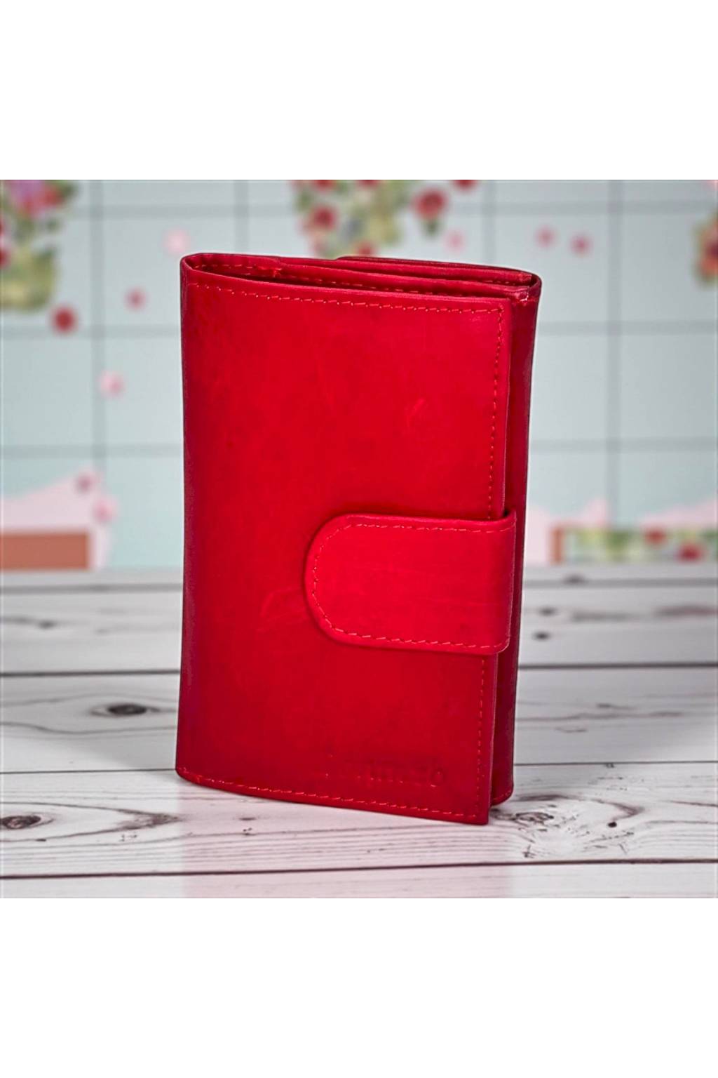 Dámska kožená peňaženka červená 428