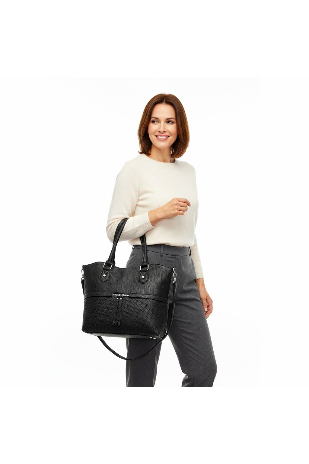 Dámska shopper kabelka 0258 čierna